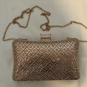 Rose gold clutch/Shoulder bag
